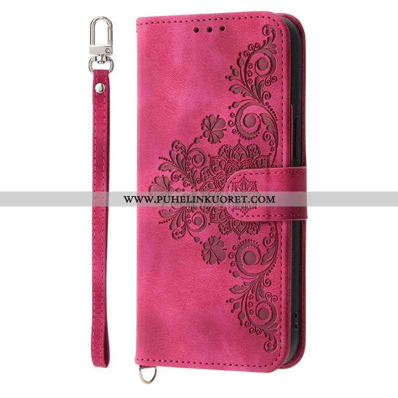 Kotelot Oneplus 13r Mokkanahkainen Pitsikuvio Jossa Hihna Ja Olkahihna Suojakuori