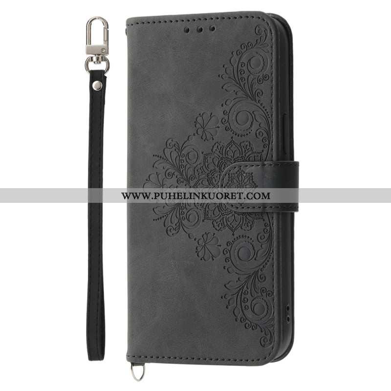 Kotelot Oneplus 13r Mokkanahkainen Pitsikuvio Jossa Hihna Ja Olkahihna Suojakuori