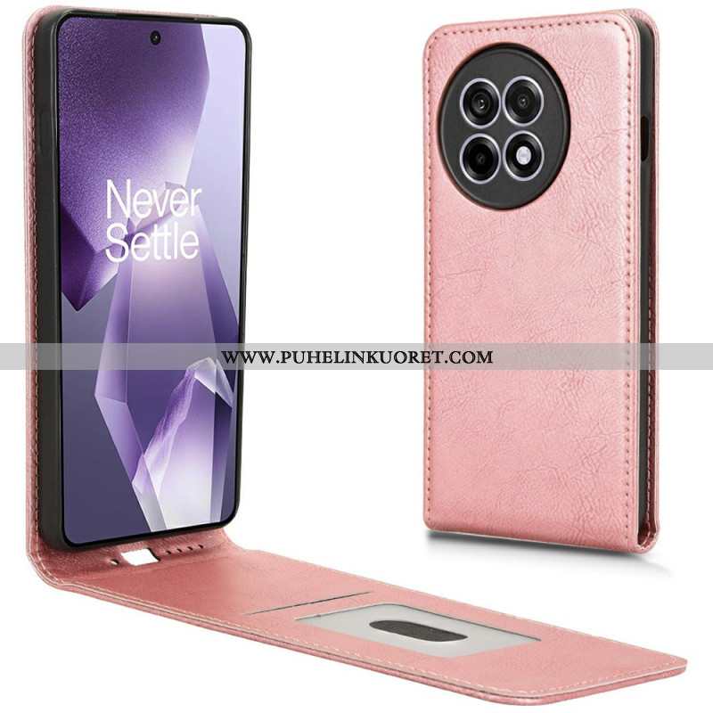 Kotelot Oneplus 13r Keinonahkaa Pystysuoralla Läpällä