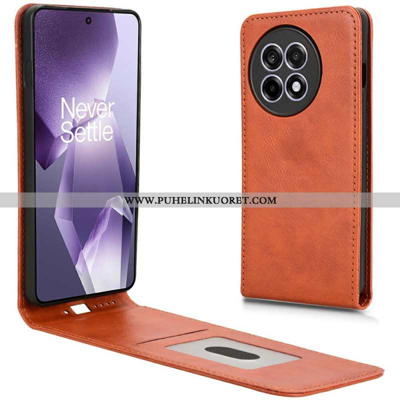 Kotelot Oneplus 13r Keinonahkaa Pystysuoralla Läpällä