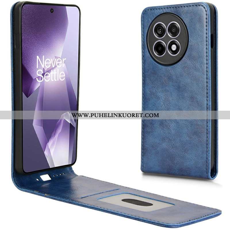 Kotelot Oneplus 13r Keinonahkaa Pystysuoralla Läpällä