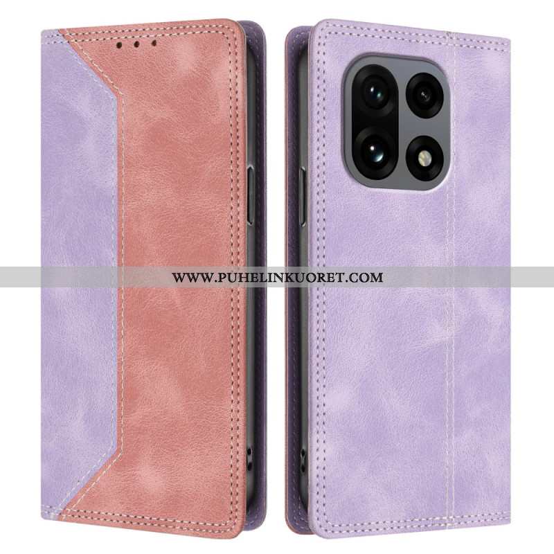 Nahkakotelo Oneplus 15 Kaksivärinen Rfid-suoja