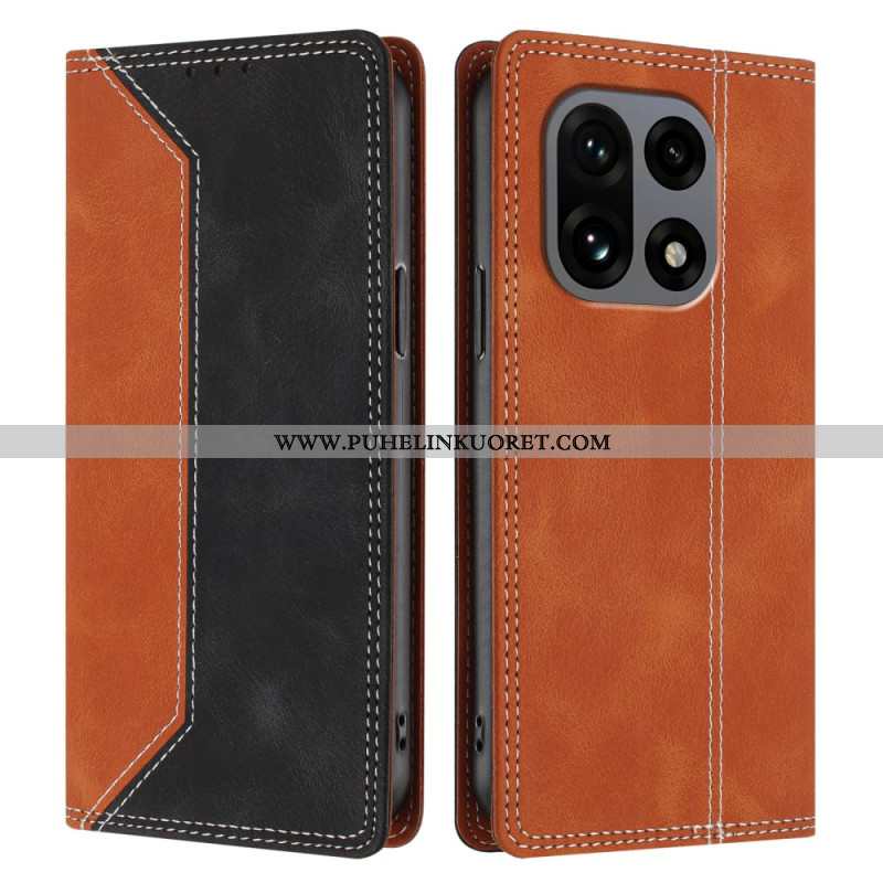 Nahkakotelo Oneplus 15 Kaksivärinen Rfid-suoja