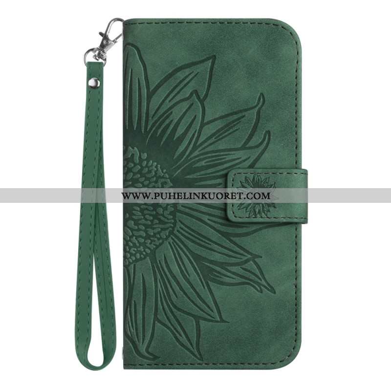 Kotelot Oneplus 15 Auringonkukkakuvio Hihnalla