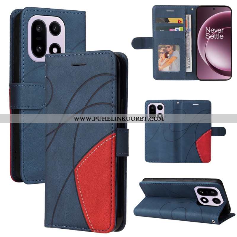 Nahkakotelo Oneplus 15 Kaksisävyinen Aaltokuvio