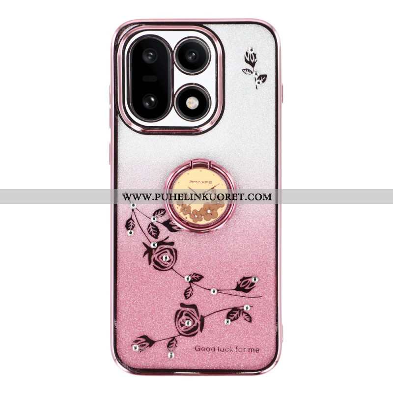 Kuori Oneplus 15 Sormuskotelo Ja Kimalteleva Kukkakuvio