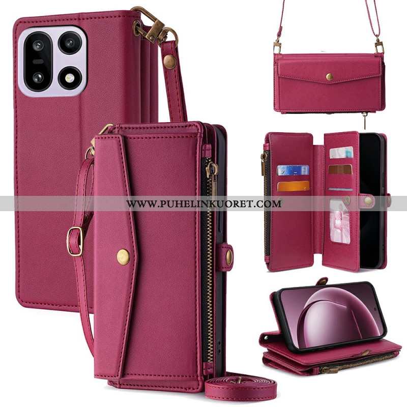 Kotelot Oneplus 15 Lompakko Olkahihnalla Ja Kaulanauhalla Suojakuori