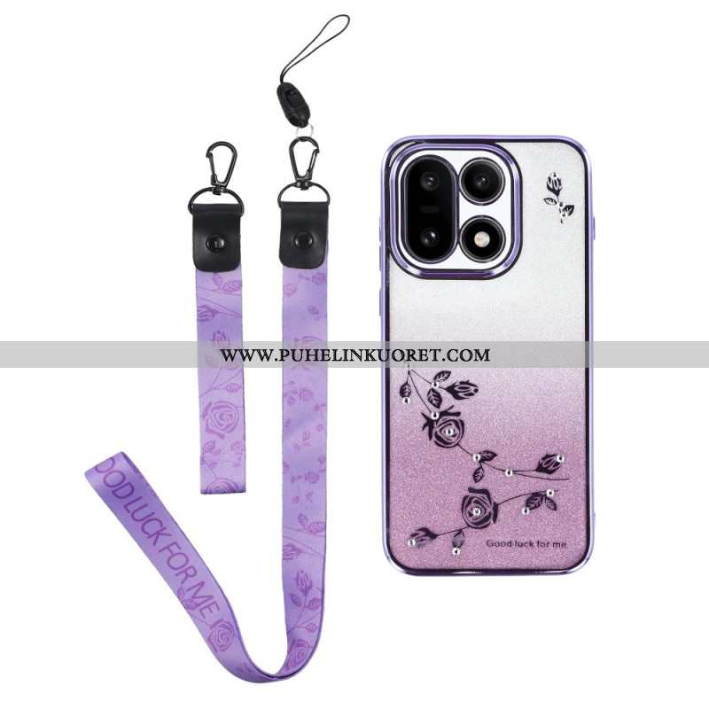 Kuori Oneplus 15 Kukkakuvio Nauhoilla