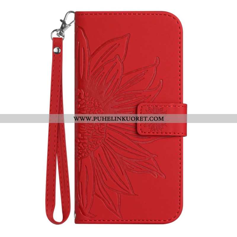 Kotelot Oneplus Nord 4 Auringonkukkakuvio Ja Hihna