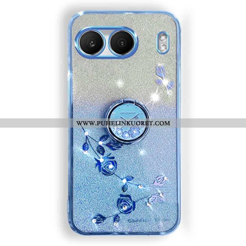 Kuori Oneplus Nord 4 Kadem Paljeteilla Ja Strassilla Koristeltu Sormusteline