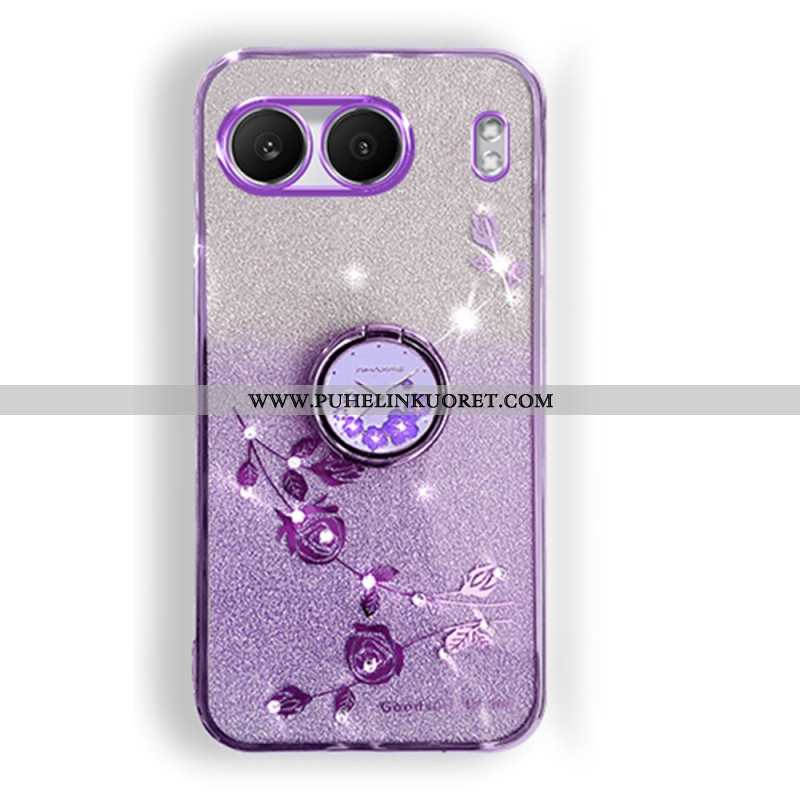 Kuori Oneplus Nord 4 Kadem Paljeteilla Ja Strassilla Koristeltu Sormusteline