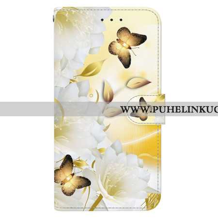 Kotelot Oneplus Nord 4 Kultaisia Perhosia Ja Pitsikukkia