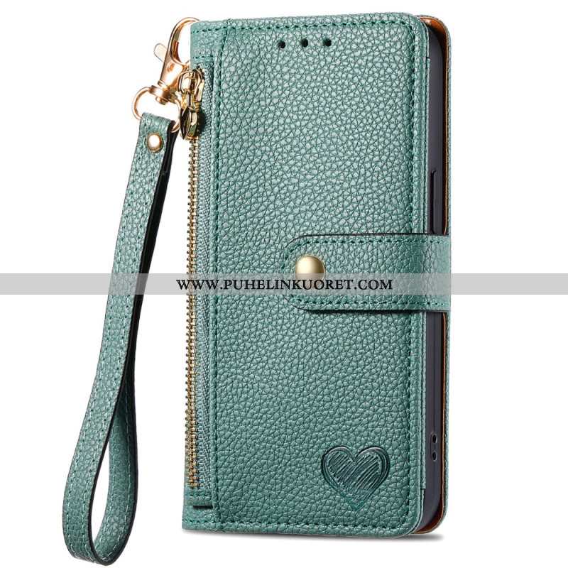 Kuoret Oneplus Nord 4 Sydänkuvioinen Rfid-estollinen Lompakko