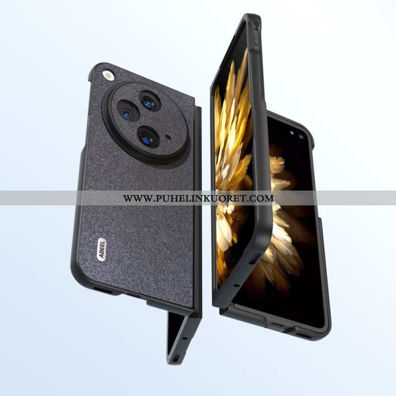 Kuori Oppo Find N3 Abeel Glitter Keinonahkaa Suojakuori