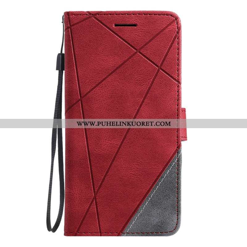 Nahkakotelo Oppo Find X8 Kaksivärinen Raidallinen Kuvio