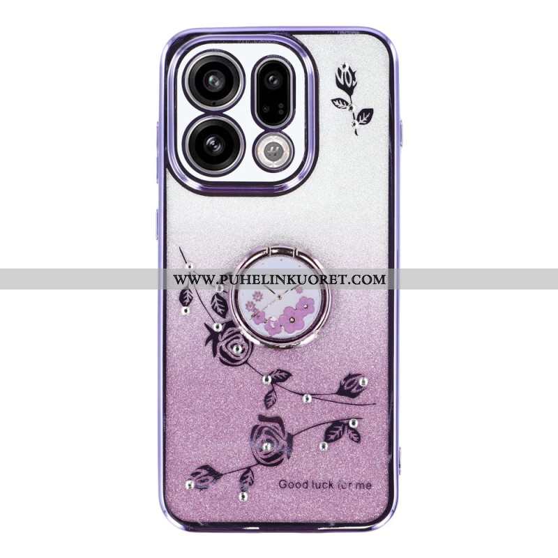 Puhelinkuoret Oppo Find X9 5g Kadem Kukkia Ja Strasseja Koristava Sormuksenpidike