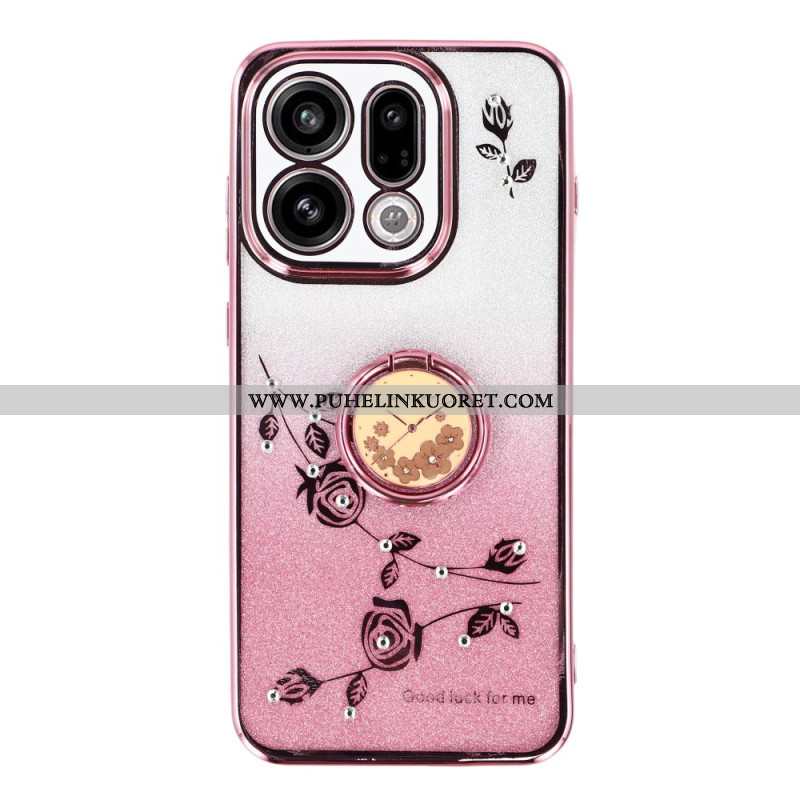 Puhelinkuoret Oppo Find X9 5g Kadem Kukkia Ja Strasseja Koristava Sormuksenpidike