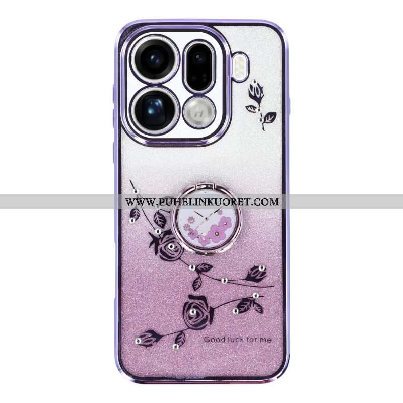 Kuori Oppo Find X9 Pro 5g Kadem Kukkia Ja Strasseja -sormuksenpidike