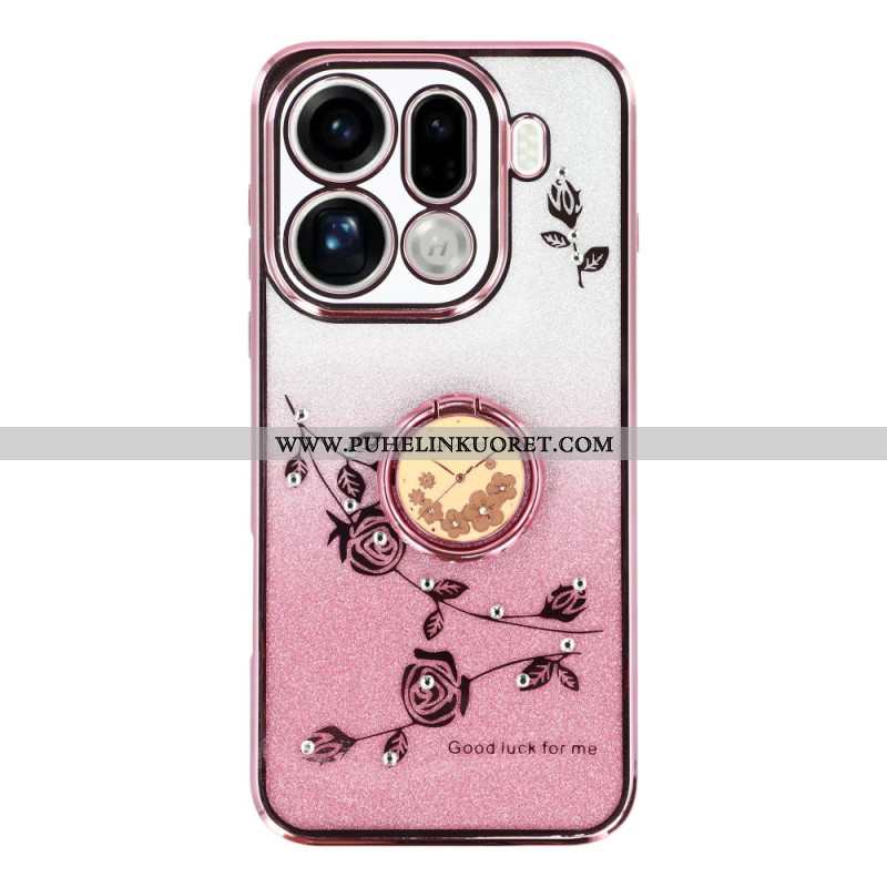 Kuori Oppo Find X9 Pro 5g Kadem Kukkia Ja Strasseja -sormuksenpidike