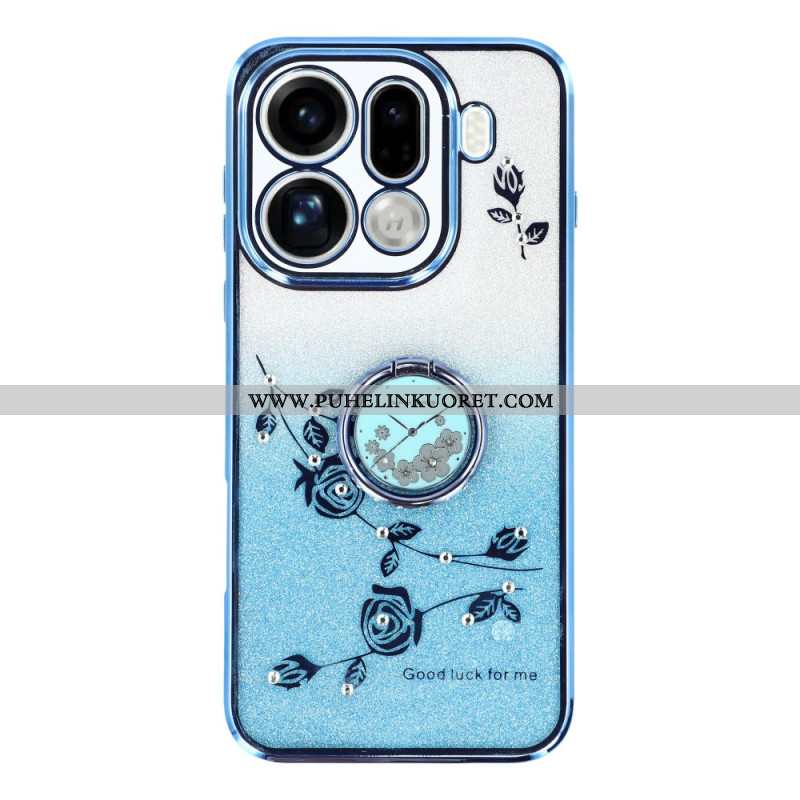 Kuori Oppo Find X9 Pro 5g Kadem Kukkia Ja Strasseja -sormuksenpidike