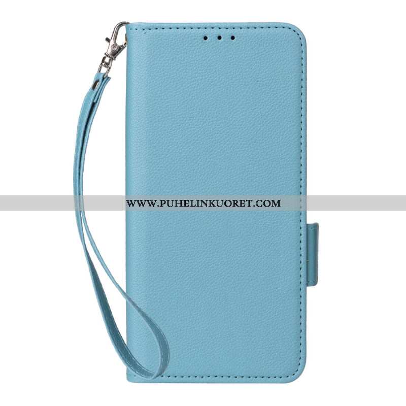 Nahkakotelo Oppo Reno 13 5g Litsikuvioinen Tekonahkaranneke