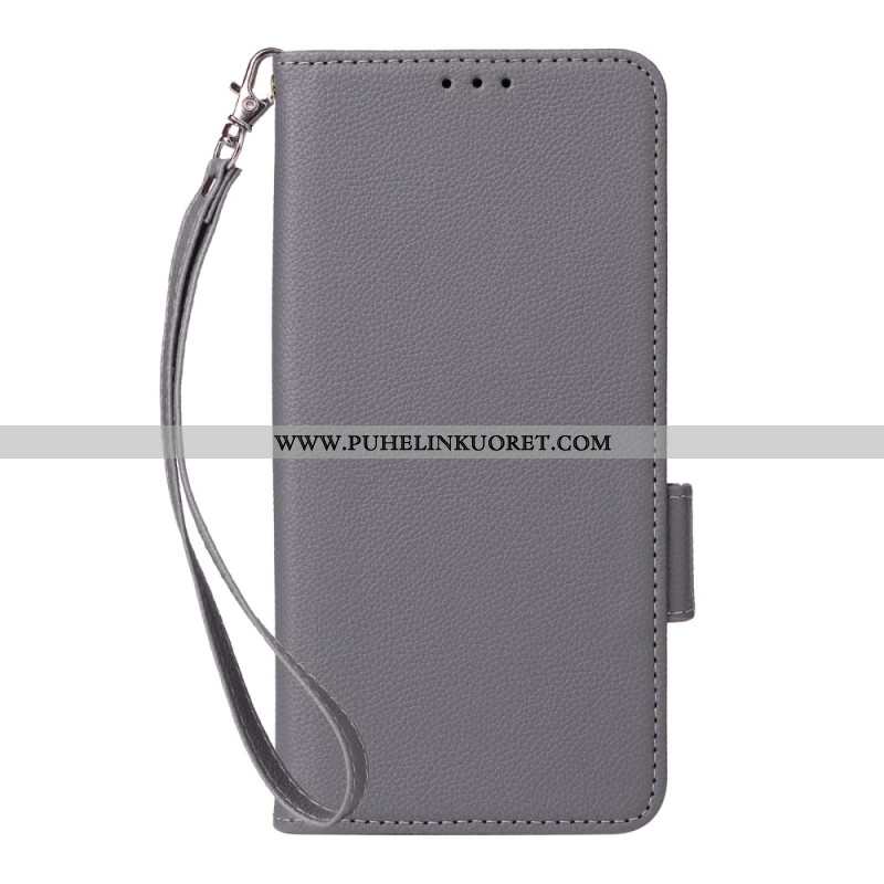 Nahkakotelo Oppo Reno 13 5g Litsikuvioinen Tekonahkaranneke