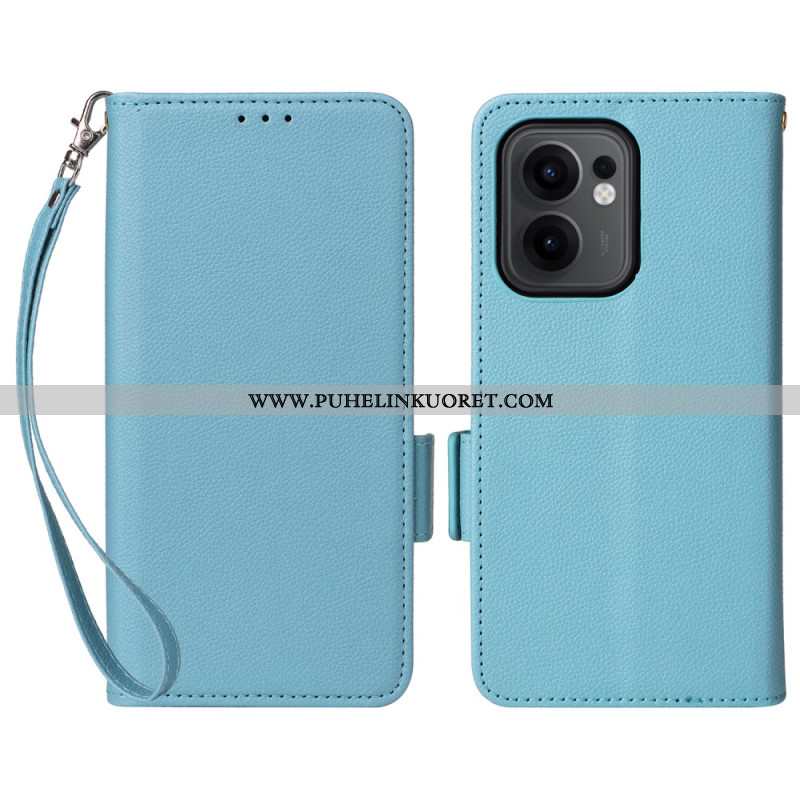 Kotelot Oppo Reno 13f 4g / 5g / 13 Fs 5g Litsikuvioinen Tekonahkahihna