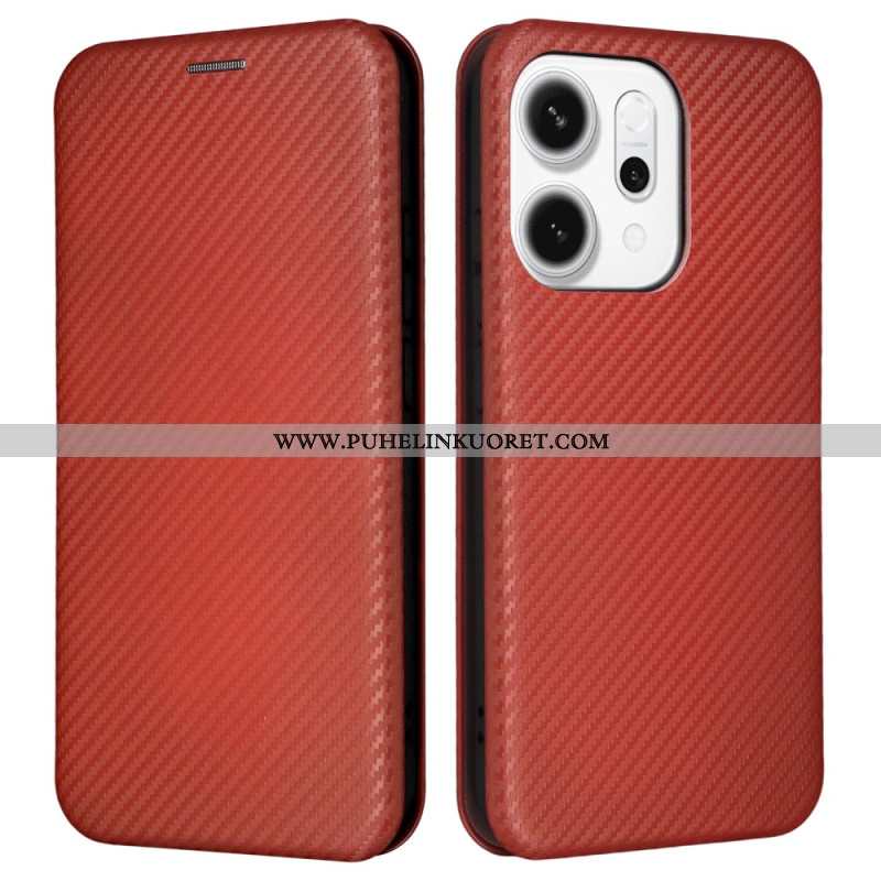 Nahkakotelo Oppo Reno 14 5g Hiilikuitu Suojakuori