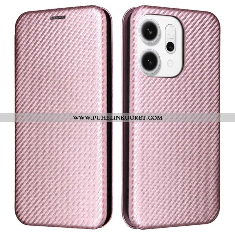 Nahkakotelo Oppo Reno 14 5g Hiilikuitu Suojakuori