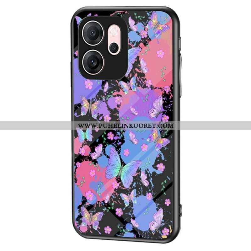 Kuori Oppo Reno 14f 5g Perhoskuvioinen Karkaistu Lasi