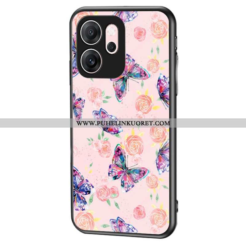 Kuori Oppo Reno 14f 5g Perhoskuvioinen Karkaistu Lasi