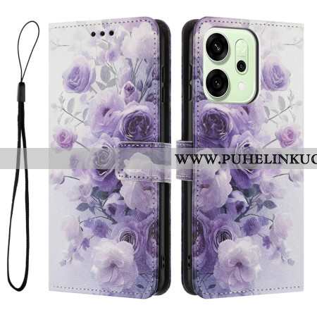 Kotelot Oppo Reno 14f 5g Violetit Kukat Suojakuori