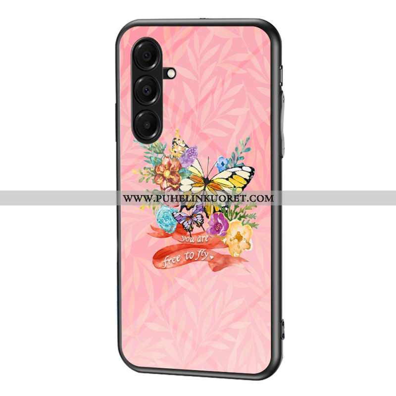 Kuori Samsung Galaxy A17 4g / 5g Karkaistusta Lasista Valmistetut Perhoset