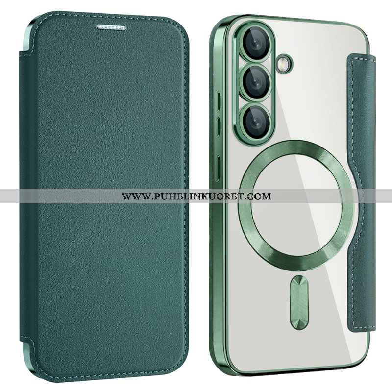 Nahkakotelo Samsung Galaxy S25 5g Nahkaefekti Yhteensopiva Magsafen Ja Rfid-suojauksen Kanssa Suojak