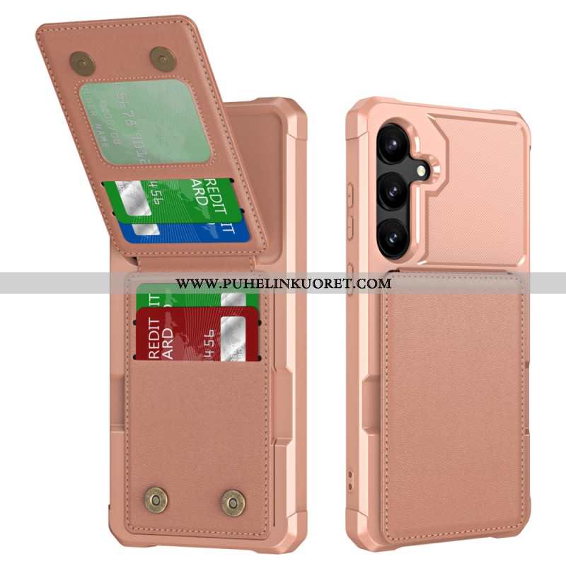 Kuori Samsung Galaxy S25 5g Metallikuvioinen Korttikotelo Ja Teline