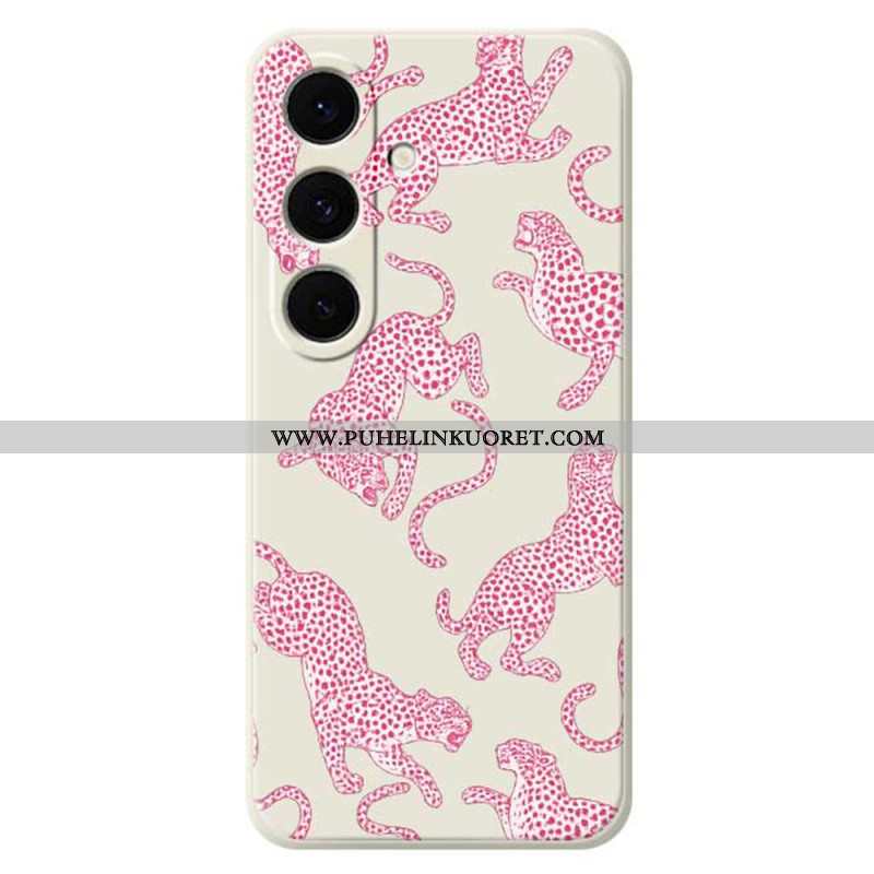 Case Samsung Galaxy S25 Fe Puhelinkuoret Vaaleanpunainen Leopardikuvioinen Silikoni