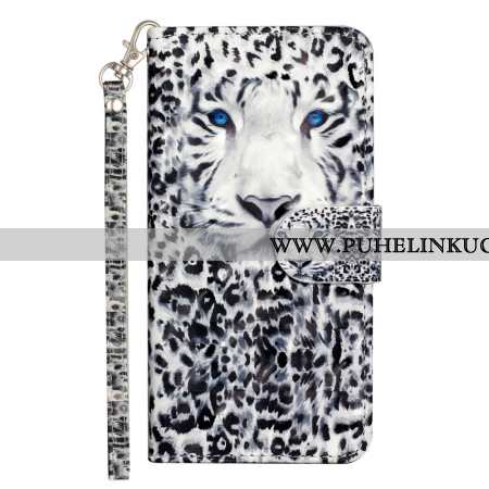 Nahkakotelo Samsung Galaxy S25 Fe Leopardi Ja Nauha