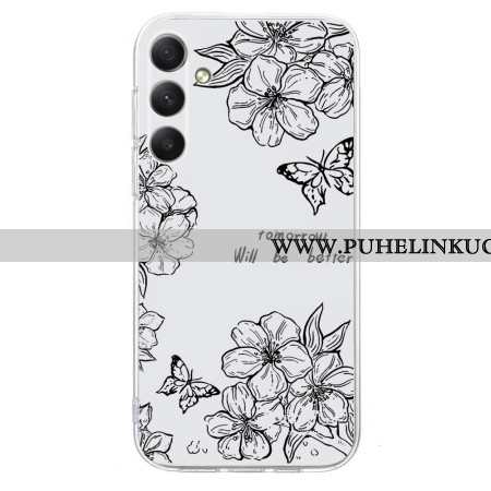 Kuori Samsung Galaxy S25 Fe Perhosia Ja Kukkia Suojakuori