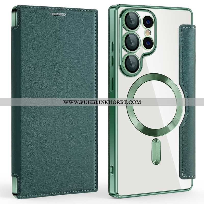 Nahkakotelo Samsung Galaxy S25 Ultra 5g Magsafe-yhteensopiva Rfid-suojatun Nahkakuvion Kanssa