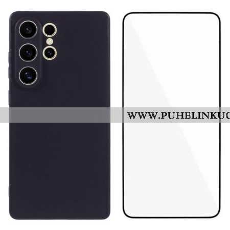 Kuori Samsung Galaxy S25 Ultra 5g Matta Silikoni Karkaistulla Lasilla