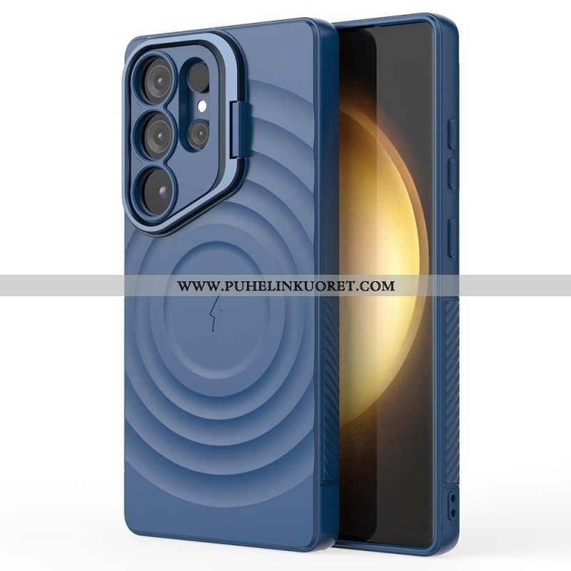 Kuori Samsung Galaxy S25 Ultra 5g Magsafe-yhteensopiva Aaltoileva Muotoilu Jalustalla Suojakuori