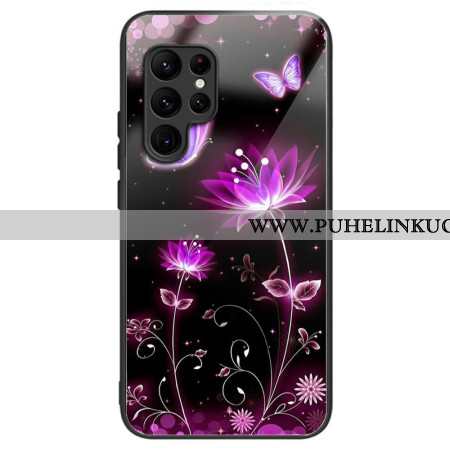 Kuori Samsung Galaxy S25 Ultra 5g Karkaistua Lasia Kukkia Ja Perhosia