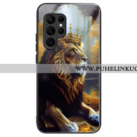 Kuori Samsung Galaxy S25 Ultra 5g Karkaistusta Lasista Valmistettu Kultainen Leijona