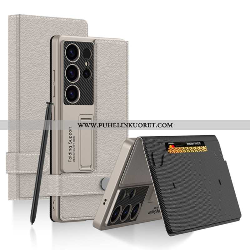 Kuori Samsung Galaxy S25 Ultra 5g Gkk-korttikotelolla Ja Jalustalla