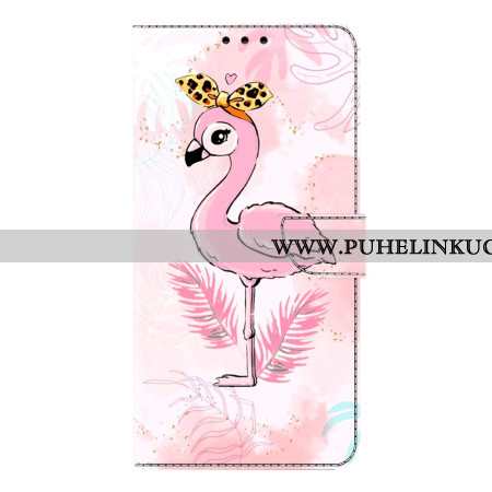 Nahkakotelo Samsung Galaxy S26 Plus Vaaleanpunainen Lintuaihe