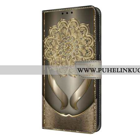 Kotelot Samsung Galaxy S26 Plus Kiiltävät Kultaiset Kukat