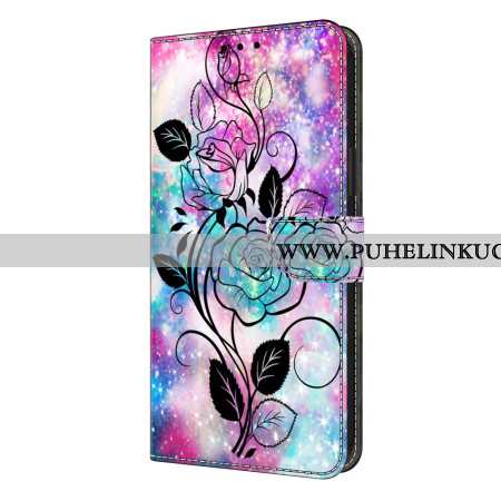 Nahkakotelo Samsung Galaxy S26 Plus Piirretty Ruusu