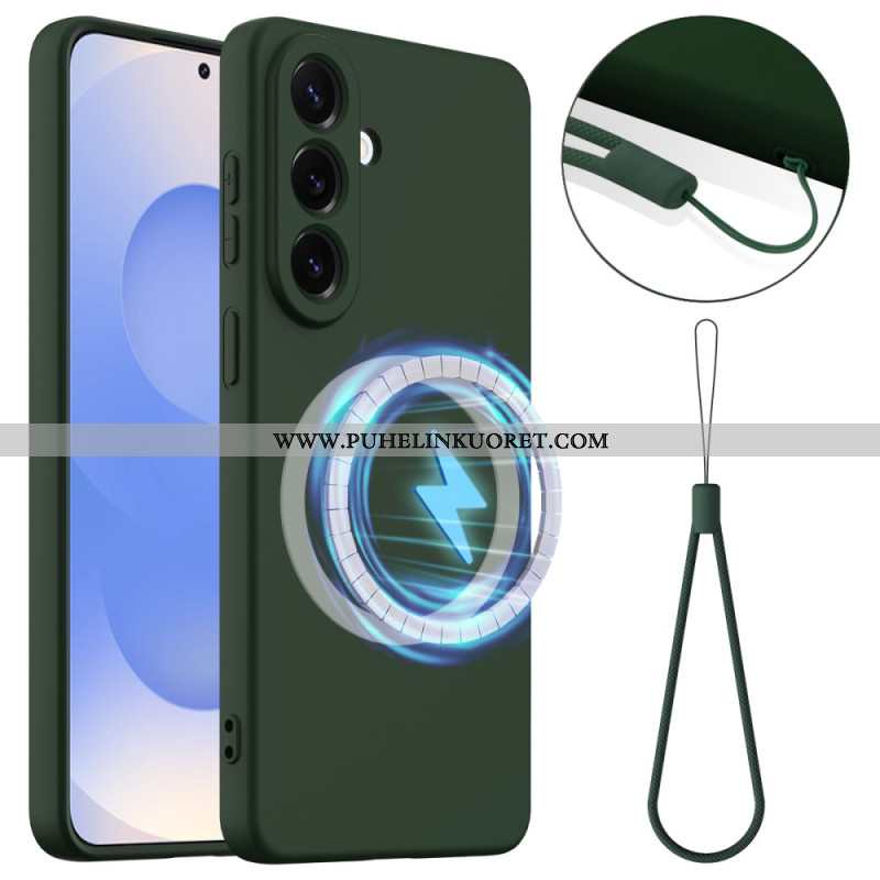 Kuori Samsung Galaxy S26 Nestemäisestä Silikonista Valmistettu Magneettinen Lompakko