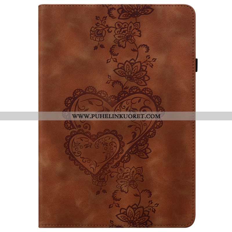 Kuoret Samsung Galaxy Tab S10 Plus Puhelinkuoret Mokkanahkaefekti Sydämet