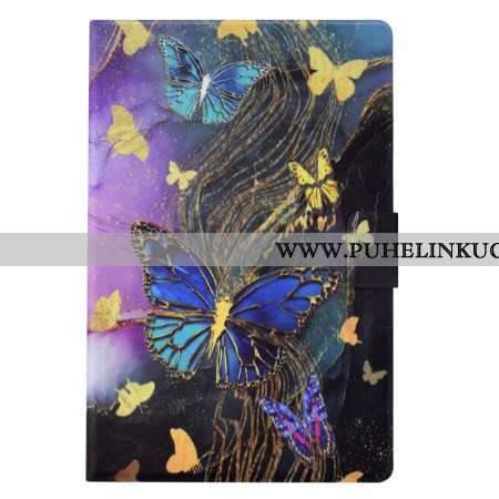 Kotelot Samsung Galaxy Tab S11 Kultaisia Ja Värikkäitä Perhosia